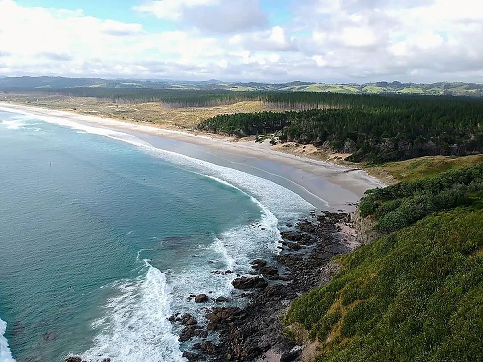 Empty peaks down the beach at Forestry
