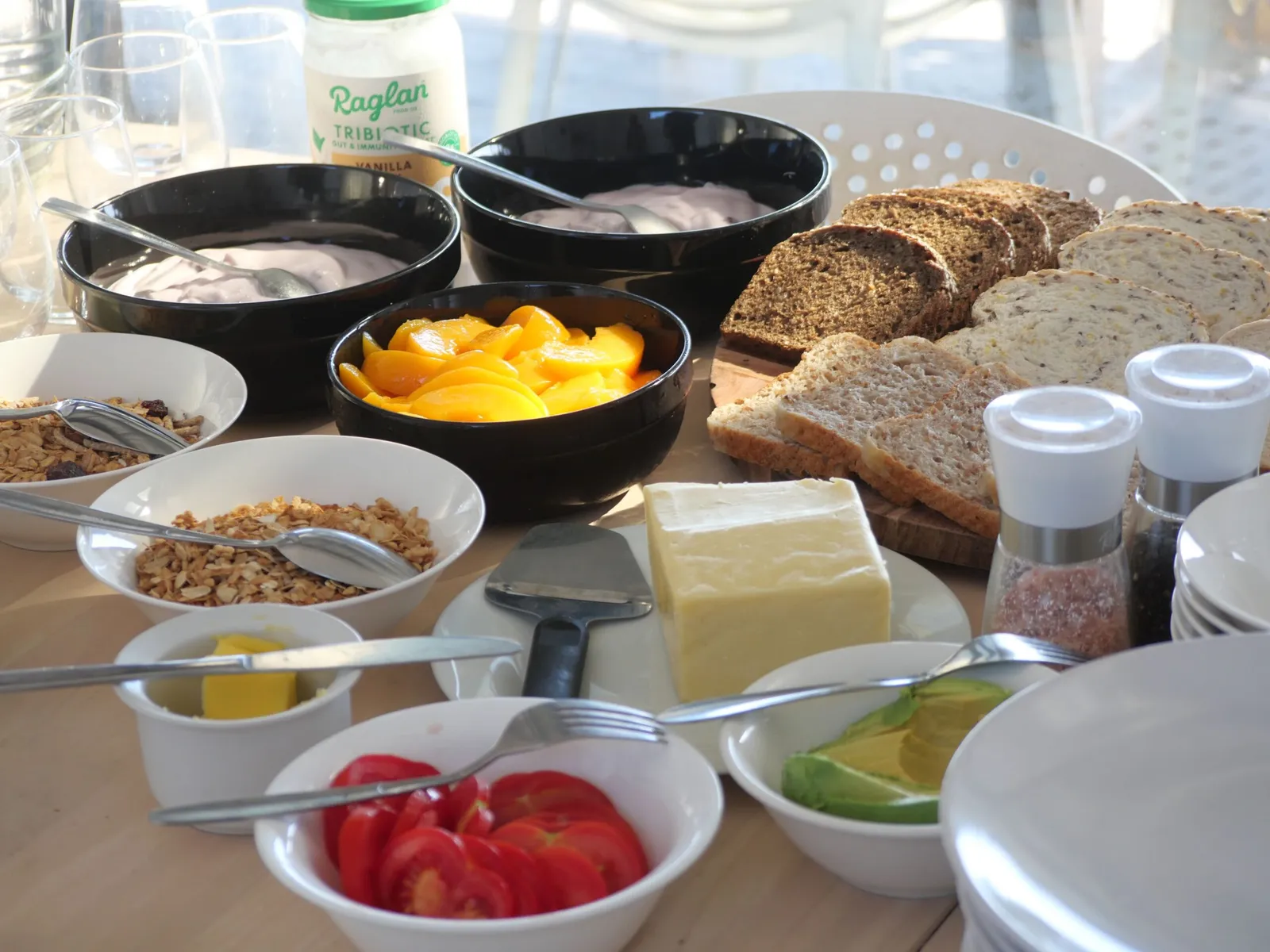 Plant based breakfast spread at the retreat